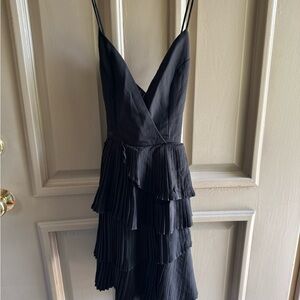 Angel Biba Black Pleated Mini Dress
